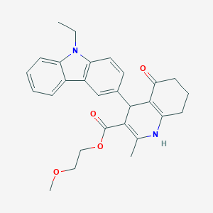 2-methoxyethyl 4-(9-ethyl-9H-carbazol-3-yl)-2-methyl-5-oxo-1,4,5,6,7,8-hexahydroquinoline-3-carboxylate