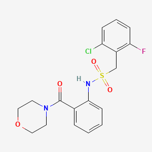 molecular formula C18H18ClFN2O4S B4428955 1-(2-chloro-6-fluorophenyl)-N-[2-(4-morpholinylcarbonyl)phenyl]methanesulfonamide 