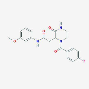 2-[1-(4-fluorobenzoyl)-3-oxo-2-piperazinyl]-N-(3-methoxyphenyl)acetamide