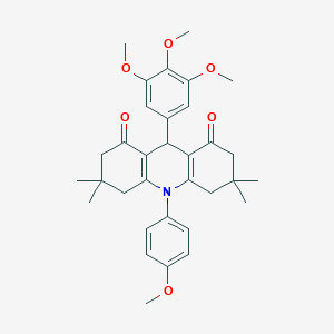 molecular formula C33H39NO6 B442901 10-(4-methoxyphenyl)-3,3,6,6-tetramethyl-9-(3,4,5-trimethoxyphenyl)-4,5,7,9-tetrahydro-2H-acridine-1,8-dione CAS No. 404921-22-8