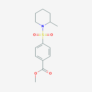 molecular formula C14H19NO4S B4429019 methyl 4-[(2-methyl-1-piperidinyl)sulfonyl]benzoate 