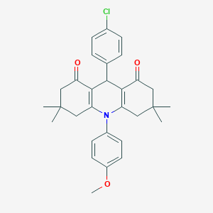 molecular formula C30H32ClNO3 B442906 9-(4-chlorophenyl)-10-(4-methoxyphenyl)-3,3,6,6-tetramethyl-4,5,7,9-tetrahydro-2H-acridine-1,8-dione CAS No. 404921-35-3