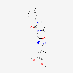 molecular formula C22H26N4O4 B4429108 N-{[3-(3,4-dimethoxyphenyl)-1,2,4-oxadiazol-5-yl]methyl}-N-isopropyl-N'-(3-methylphenyl)urea 