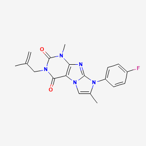 molecular formula C19H18FN5O2 B4429111 8-(4-fluorophenyl)-1,7-dimethyl-3-(2-methyl-2-propen-1-yl)-1H-imidazo[2,1-f]purine-2,4(3H,8H)-dione 