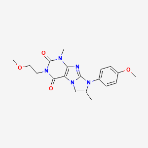 molecular formula C19H21N5O4 B4429122 3-(2-methoxyethyl)-8-(4-methoxyphenyl)-1,7-dimethyl-1H-imidazo[2,1-f]purine-2,4(3H,8H)-dione 