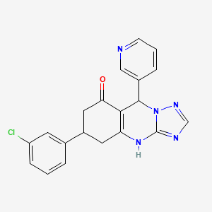 molecular formula C20H16ClN5O B4429129 6-(3-chlorophenyl)-9-(3-pyridinyl)-5,6,7,9-tetrahydro[1,2,4]triazolo[5,1-b]quinazolin-8(4H)-one 