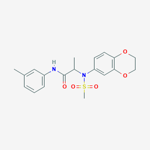 molecular formula C19H22N2O5S B4429147 N~2~-(2,3-dihydro-1,4-benzodioxin-6-yl)-N~1~-(3-methylphenyl)-N~2~-(methylsulfonyl)alaninamide 