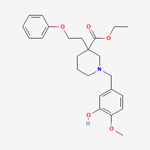 molecular formula C24H31NO5 B4429150 ethyl 1-(3-hydroxy-4-methoxybenzyl)-3-(2-phenoxyethyl)-3-piperidinecarboxylate 