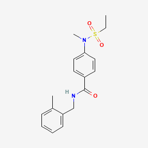 molecular formula C18H22N2O3S B4429155 4-[(ethylsulfonyl)(methyl)amino]-N-(2-methylbenzyl)benzamide 