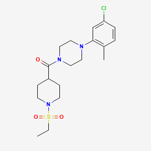 molecular formula C19H28ClN3O3S B4429167 1-(5-chloro-2-methylphenyl)-4-{[1-(ethylsulfonyl)-4-piperidinyl]carbonyl}piperazine 