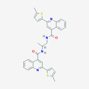 molecular formula C33H28N4O2S2 B442917 N,N'-propane-1,2-diylbis[2-(5-methylthiophen-2-yl)quinoline-4-carboxamide] 