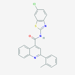 molecular formula C24H16ClN3OS B442918 N-(6-chloro-1,3-benzothiazol-2-yl)-2-(2-methylphenyl)quinoline-4-carboxamide 