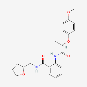 molecular formula C22H26N2O5 B4429190 2-{[2-(4-methoxyphenoxy)propanoyl]amino}-N-(tetrahydro-2-furanylmethyl)benzamide 