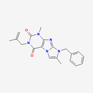 8-benzyl-1,7-dimethyl-3-(2-methyl-2-propen-1-yl)-1H-imidazo[2,1-f]purine-2,4(3H,8H)-dione