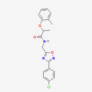 molecular formula C19H18ClN3O3 B4429228 N-{[3-(4-chlorophenyl)-1,2,4-oxadiazol-5-yl]methyl}-2-(2-methylphenoxy)propanamide 