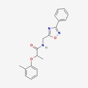 molecular formula C19H19N3O3 B4429245 2-(2-methylphenoxy)-N-[(3-phenyl-1,2,4-oxadiazol-5-yl)methyl]propanamide 