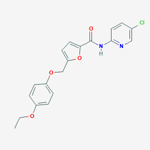 molecular formula C19H17ClN2O4 B442927 N-(5-chloro-2-pyridinyl)-5-[(4-ethoxyphenoxy)methyl]-2-furamide 