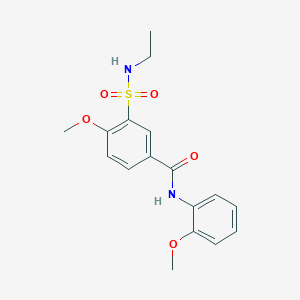 molecular formula C17H20N2O5S B4429271 3-[(ethylamino)sulfonyl]-4-methoxy-N-(2-methoxyphenyl)benzamide 