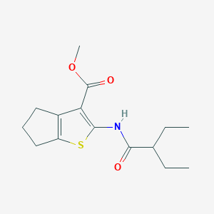molecular formula C15H21NO3S B442928 methyl 2-[(2-ethylbutanoyl)amino]-5,6-dihydro-4H-cyclopenta[b]thiophene-3-carboxylate CAS No. 445284-13-9