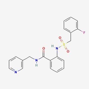 molecular formula C20H18FN3O3S B4429290 2-{[(2-fluorobenzyl)sulfonyl]amino}-N-(3-pyridinylmethyl)benzamide 