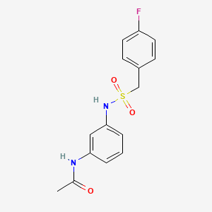 molecular formula C15H15FN2O3S B4429303 N-(3-{[(4-fluorobenzyl)sulfonyl]amino}phenyl)acetamide 