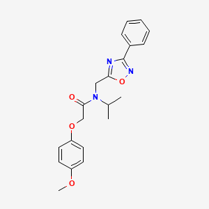 molecular formula C21H23N3O4 B4429308 N-isopropyl-2-(4-methoxyphenoxy)-N-[(3-phenyl-1,2,4-oxadiazol-5-yl)methyl]acetamide 