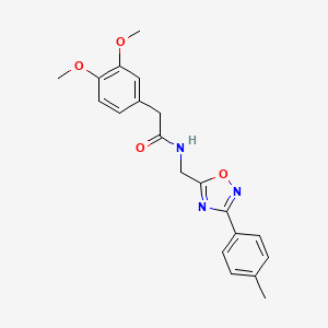 molecular formula C20H21N3O4 B4429320 2-(3,4-dimethoxyphenyl)-N-{[3-(4-methylphenyl)-1,2,4-oxadiazol-5-yl]methyl}acetamide 