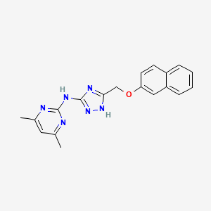 molecular formula C19H18N6O B4429348 4,6-dimethyl-N-{5-[(2-naphthyloxy)methyl]-1H-1,2,4-triazol-3-yl}-2-pyrimidinamine 