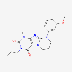 molecular formula C19H23N5O3 B4429356 9-(3-methoxyphenyl)-1-methyl-3-propyl-6,7,8,9-tetrahydropyrimido[2,1-f]purine-2,4(1H,3H)-dione 