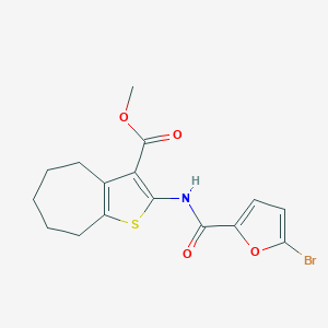 molecular formula C16H16BrNO4S B442936 methyl 2-[(5-bromo-2-furoyl)amino]-5,6,7,8-tetrahydro-4H-cyclohepta[b]thiophene-3-carboxylate 