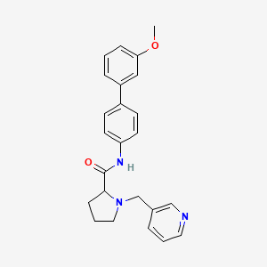 molecular formula C24H25N3O2 B4429386 N-(3'-methoxy-4-biphenylyl)-1-(3-pyridinylmethyl)prolinamide 