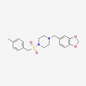 molecular formula C20H24N2O4S B4429391 1-(1,3-benzodioxol-5-ylmethyl)-4-[(4-methylbenzyl)sulfonyl]piperazine 