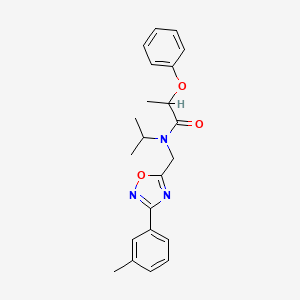 molecular formula C22H25N3O3 B4429396 N-isopropyl-N-{[3-(3-methylphenyl)-1,2,4-oxadiazol-5-yl]methyl}-2-phenoxypropanamide 