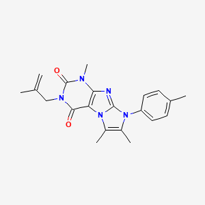 molecular formula C21H23N5O2 B4429439 1,6,7-trimethyl-8-(4-methylphenyl)-3-(2-methyl-2-propen-1-yl)-1H-imidazo[2,1-f]purine-2,4(3H,8H)-dione 