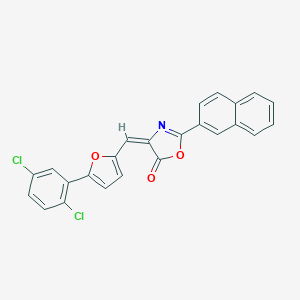 molecular formula C24H13Cl2NO3 B442944 4-{[5-(2,5-dichlorophenyl)-2-furyl]methylene}-2-(2-naphthyl)-1,3-oxazol-5(4H)-one 