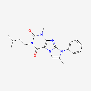 molecular formula C20H23N5O2 B4429465 1,7-dimethyl-3-(3-methylbutyl)-8-phenyl-1H-imidazo[2,1-f]purine-2,4(3H,8H)-dione 