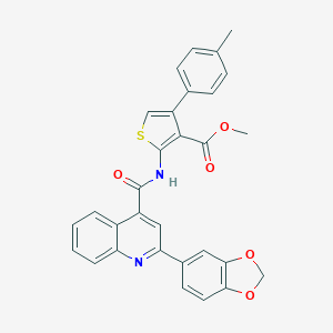Methyl 2-({[2-(1,3-benzodioxol-5-yl)-4-quinolinyl]carbonyl}amino)-4-(4-methylphenyl)-3-thiophenecarboxylate