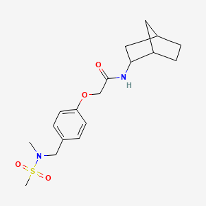 molecular formula C18H26N2O4S B4429481 N-bicyclo[2.2.1]hept-2-yl-2-(4-{[methyl(methylsulfonyl)amino]methyl}phenoxy)acetamide 