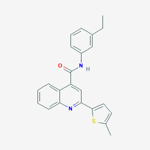 molecular formula C23H20N2OS B442950 N-(3-ethylphenyl)-2-(5-methylthiophen-2-yl)quinoline-4-carboxamide 