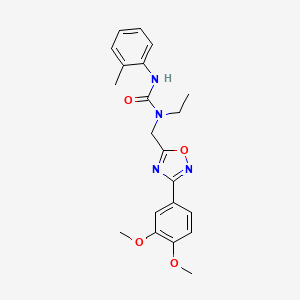 molecular formula C21H24N4O4 B4429503 N-{[3-(3,4-dimethoxyphenyl)-1,2,4-oxadiazol-5-yl]methyl}-N-ethyl-N'-(2-methylphenyl)urea 