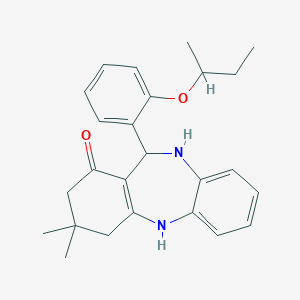 molecular formula C25H30N2O2 B442953 11-(2-sec-butoxyphenyl)-3,3-dimethyl-2,3,4,5,10,11-hexahydro-1H-dibenzo[b,e][1,4]diazepin-1-one 