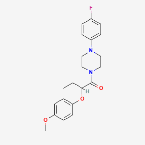 molecular formula C21H25FN2O3 B4429538 1-(4-fluorophenyl)-4-[2-(4-methoxyphenoxy)butanoyl]piperazine 