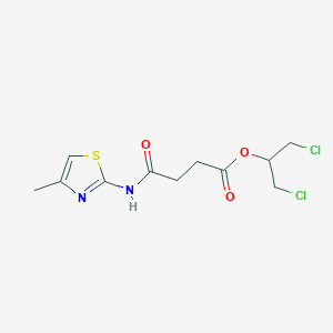 molecular formula C11H14Cl2N2O3S B442954 2-Chloro-1-(chloromethyl)ethyl 4-[(4-methyl-1,3-thiazol-2-yl)amino]-4-oxobutanoate 