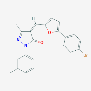 molecular formula C22H17BrN2O2 B442955 4-{[5-(4-bromophenyl)-2-furyl]methylene}-5-methyl-2-(3-methylphenyl)-2,4-dihydro-3H-pyrazol-3-one 