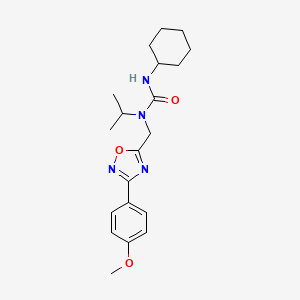 molecular formula C20H28N4O3 B4429568 N'-cyclohexyl-N-isopropyl-N-{[3-(4-methoxyphenyl)-1,2,4-oxadiazol-5-yl]methyl}urea 