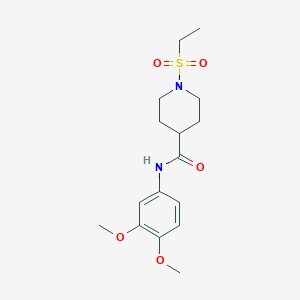 molecular formula C16H24N2O5S B4429588 N-(3,4-dimethoxyphenyl)-1-(ethylsulfonyl)-4-piperidinecarboxamide 