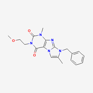 molecular formula C19H21N5O3 B4429591 8-benzyl-3-(2-methoxyethyl)-1,7-dimethyl-1H-imidazo[2,1-f]purine-2,4(3H,8H)-dione 