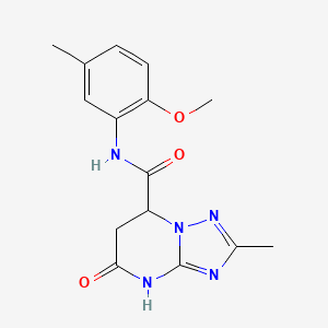 molecular formula C15H17N5O3 B4429652 N-(2-methoxy-5-methylphenyl)-2-methyl-5-oxo-4,5,6,7-tetrahydro[1,2,4]triazolo[1,5-a]pyrimidine-7-carboxamide 