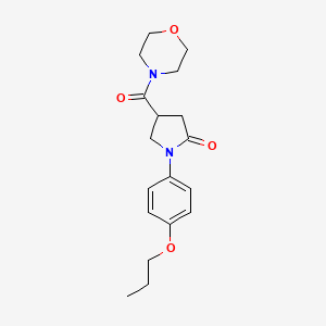 molecular formula C18H24N2O4 B4429667 4-(4-morpholinylcarbonyl)-1-(4-propoxyphenyl)-2-pyrrolidinone 