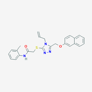 molecular formula C25H24N4O2S B442968 2-({4-allyl-5-[(2-naphthyloxy)methyl]-4H-1,2,4-triazol-3-yl}sulfanyl)-N-(2-methylphenyl)acetamide 